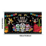 Mexican Festival Theme Backdrop Day Of The Dead Background Portable Holiday Wall Banner Decor For Living Room Fireplace Party