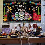 Mexican Festival Theme Backdrop Day Of The Dead Background Portable Holiday Wall Banner Decor For Living Room Fireplace Party