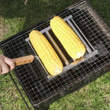 Mini Grill Rack Heat Resistant BBQ Sausage Roller With Wood Handle Grilling Utensils For Camping Snack Stalls Barbecue Parties