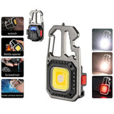 Mini LED Flashlight Work Light Rechargeable Camping Light COB Keychain Light Portable Pocket Wrench Screwdriver Safety Hammer