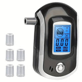 Mini Police Breathalyzer With 5 Mouth Pieces LCD Display Accurate Breath Alcohol Tester For Law Enforcement And Personal Use