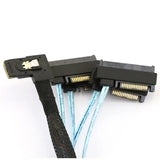 Mini SAS SFF-8087 Left Turn 4XSFF-8482 One To Four 12G High-speed Service Internal Cable