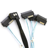 Mini SAS SFF-8087 Left Turn 4XSFF-8482 One To Four 12G High-speed Service Internal Cable