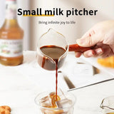 Mongdio Coffee Cup Glass With Graduated Espresso Extraction Measuring Cup Wooden Handle Milk Cup Shot Ounce Cup