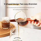 Mongdio Coffee Cup Glass With Graduated Espresso Extraction Measuring Cup Wooden Handle Milk Cup Shot Ounce Cup