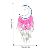 Moon Shape Dreamcatcher Led Decor Blue Dreamcatcher Handmade Led Dream Catchers Dreamcatchers Ornaments Craft For Kids Family
