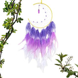 Moon Shape Dreamcatcher Led Decor Blue Dreamcatcher Handmade Led Dream Catchers Dreamcatchers Ornaments Craft For Kids Family