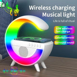 Multifunction G Light Smart RGB Bluetooth Speaker Music Rhythm Pickup Audio Support Wireless Charging With TF Card Ambient Light