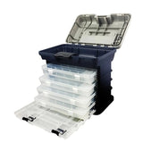 Multifunctional Fishing Tackle Box 4 Tiers Portable Lure Storage Case Tool Box Used As Fishing Kit Bench Hooks Baits Organizer