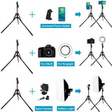 NAGNAHZ 78'' Photographic Lighting Tripod Aluminum Alloy Foldable Portable Light Stand Photography Camera Flash Mount Brackets