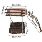 Natural Hideout For Hamster Guinea Pig Climbing Toy Wear-resistant Natural Wood Activity Platform With Wooden Ladder Fence