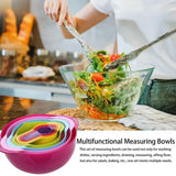 Nesting Bowls Kitchen Colander Set With Bowl Strainer Colorful Heat-Resistant Mixing Bowl Set Space Saving Nesting Mixing Bowls