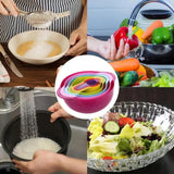 Nesting Bowls Kitchen Colander Set With Bowl Strainer Colorful Heat-Resistant Mixing Bowl Set Space Saving Nesting Mixing Bowls
