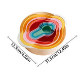 Nesting Bowls Kitchen Colander Set With Bowl Strainer Colorful Heat-Resistant Mixing Bowl Set Space Saving Nesting Mixing Bowls