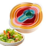 Nesting Bowls Kitchen Colander Set With Bowl Strainer Colorful Heat-Resistant Mixing Bowl Set Space Saving Nesting Mixing Bowls