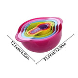 Nesting Bowls Kitchen Colander Set With Bowl Strainer Colorful Heat-Resistant Mixing Bowl Set Space Saving Nesting Mixing Bowls