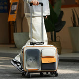 New Cat Bag Puppy Bag High Appearance Level Cat Backpack Portable Outdoor Pet Trolley Cat Carrier Conveyors And Strollers