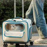 New Cat Bag Puppy Bag High Appearance Level Cat Backpack Portable Outdoor Pet Trolley Cat Carrier Conveyors And Strollers