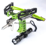 New Powerful Hunting Fishing Laser Slingshot Stainless Steel Catapult Professional Crossbow Strong Sling Shot With Rubber Band