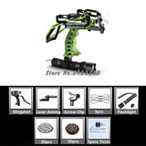 New Powerful Hunting Fishing Laser Slingshot Stainless Steel Catapult Professional Crossbow Strong Sling Shot With Rubber Band