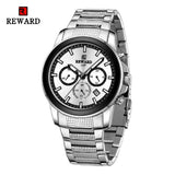 New REWARD Quartz Watches for Men Luxur Watch Stainless Steel Chronograph Luminous Waterproof Date Sport Man Wristwatch