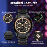 New REWARD Quartz Watches for Men Luxur Watch Stainless Steel Chronograph Luminous Waterproof Date Sport Man Wristwatch