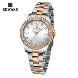 New REWARD Top Brand Luxury Watch for Women Japan Movement Stainless Steel Dress Wristwatch Waterproof Luminous Quartz Watches