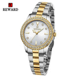 New REWARD Top Brand Luxury Watch for Women Japan Movement Stainless Steel Dress Wristwatch Waterproof Luminous Quartz Watches