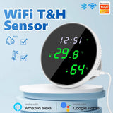 New Tuya Wifi Smart Hygrometer Thermometer Detector Indoor APP Remote Control Temperature Humidity Sensor With Alexa&Google Home