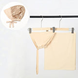 Newest Chiffon Shawl With Matching Undercap Hijab Women Pure Color Jersey Inner Caps Muslim Headband Two-Piece Scarf Set