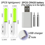 Night Fishing Lights CR425 Lithium Battery USB Charging Set Float Tool Glow Stick LED Fishing Tackle Fluorescent Lamp Tools