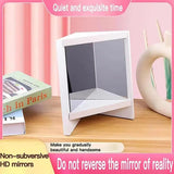 Non Reversing Mirror Household White Square Wooden Real Mirror No Mirror Mirror For Modeling Interviews Photo Portable Home