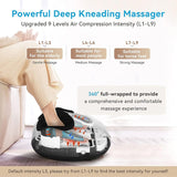 Nuaer Kneading Air Compression Electric Foot Massager Infrared With Heating and Therapy Anti-stress Health Care Gift Family