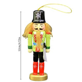 Nutcracker Figures Christmas 5Pcs Festive Collectible Puppet Pendant Wood 4.7Inch Christmas Nutcracker Pendant Ornaments