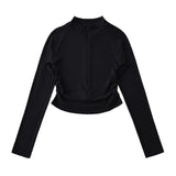 New Stand Collar Half Zip Slim Bottoming Shirt