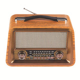 FM/AM/SW three-band with MP3 playback vintage bluetooth card wooden box radio