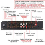 New car audio power amplification power aluminum alloy audio 12V car four-way power amplifier 4 channels