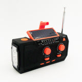 Disaster prevention emergency radio, solar powered hand charging rechargeable radio with multifunctional LED reading light