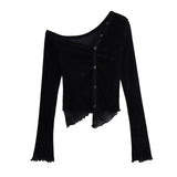 European And American Style Women's Slim Fit Irregular Top