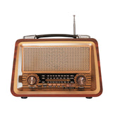 FM/AM/SW three-band with MP3 playback vintage bluetooth card wooden box radio