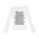 Vintage Printed Round Neck Short Long-sleeved T-shirt