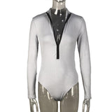 Women's Long Sleeve Stand-up Collar Slim Fit Jumpsuit