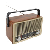 Retro wooden portable multi-band card high quality wooden Bluetooth radio.