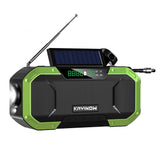 Outdoor hand-cranked solar rechargeable radio multifunctional emergency radio card Bluetooth speaker.