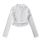 New Stand Collar Half Zip Slim Bottoming Shirt