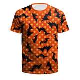 Women's Horror Pumpkin Skeleton Digital Printed Round Neck Short Sleeve