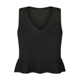 Women's Fashion Casual V-neck Ruffled Small Tank Top