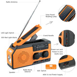 Solar powered manual power generation emergency NOAA radio 5000mah power bank display