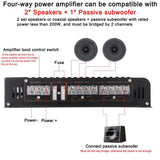 New car audio power amplification power aluminum alloy audio 12V car four-way power amplifier 4 channels