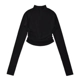 Hot Girl Half Turtleneck Design Bottoming Shirt Long Sleeve Top